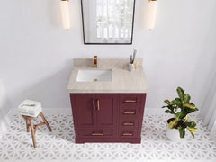Boston 36 in. W x 22 in. D Left Offset Sink Bathroom Vanity - photo 16