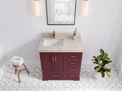 Boston 36 in. W x 22 in. D Left Offset Sink Bathroom Vanity