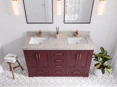 Boston 60 in. W x 22 in. D Double Sink Bathroom Vanity - photo 15