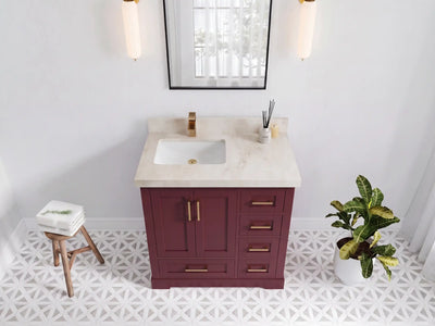 Boston 36 in. W x 22 in. D Left Offset Sink Bathroom Vanity