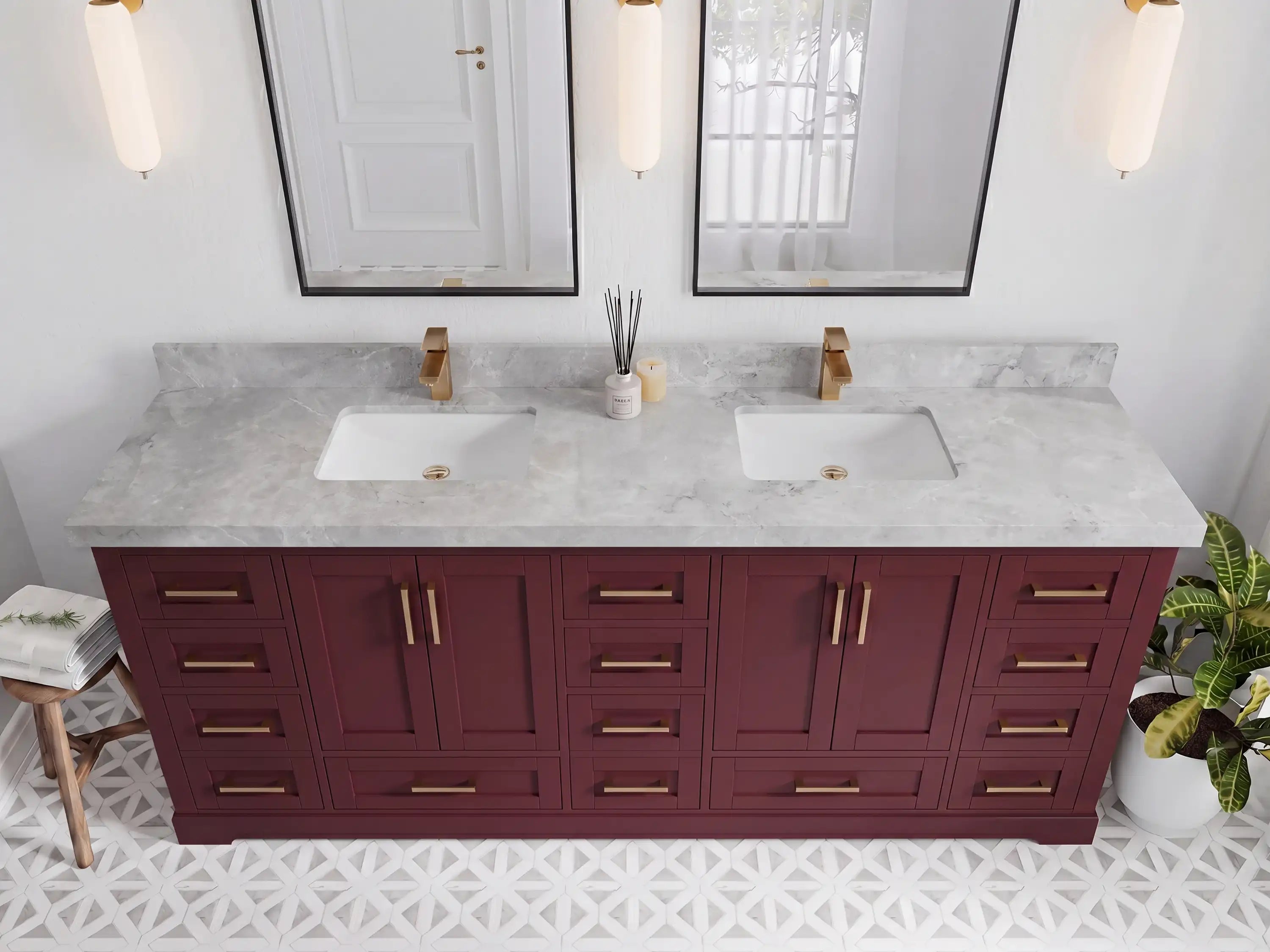 Boston 84 in. W x 22 in. D Double Sink Bathroom Vanity