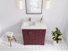 Boston 36 in. W x 22 in. D Left Offset Sink Bathroom Vanity - photo 18