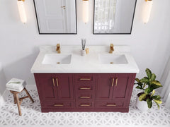 Boston 60 in. W x 22 in. D Double Sink Bathroom Vanity - photo 17