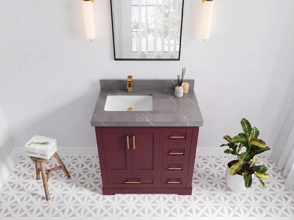 Boston 36 in. W x 22 in. D Left Offset Sink Bathroom Vanity