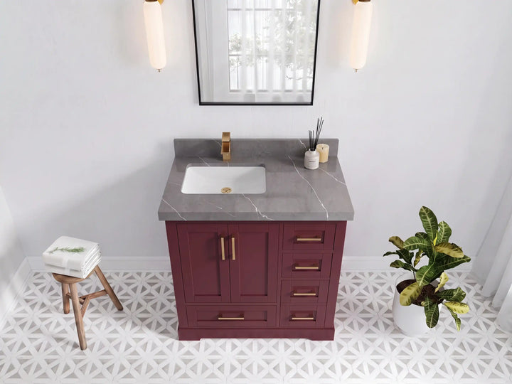 Boston 36 in. W x 22 in. D Left Offset Sink Bathroom Vanity - photo 20