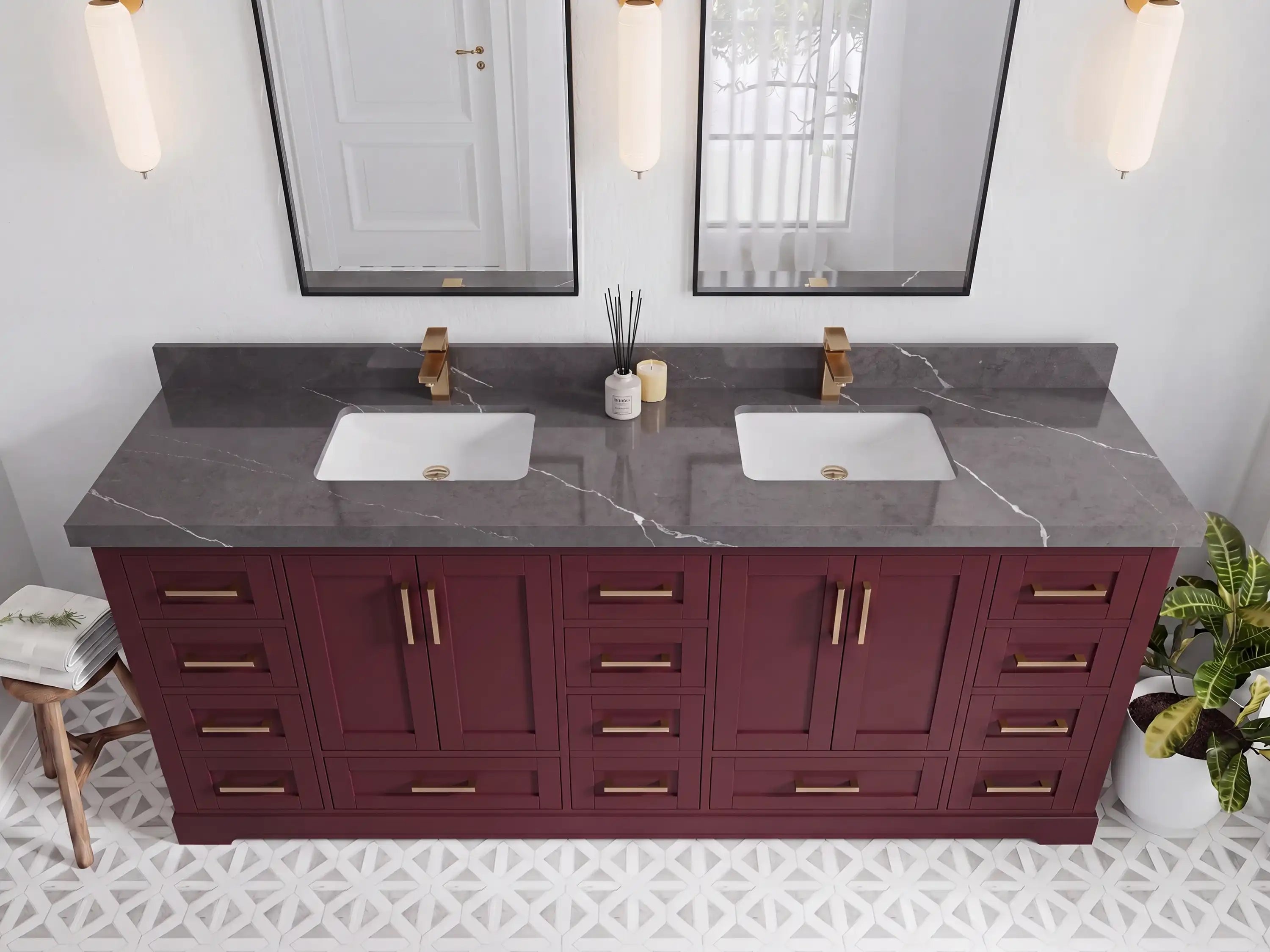 Boston 84 in. W x 22 in. D Double Sink Bathroom Vanity
