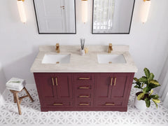 Boston 60 in. W x 22 in. D Double Sink Bathroom Vanity - photo 35