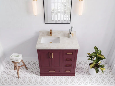 Boston 36 in. W x 22 in. D Left Offset Sink Bathroom Vanity