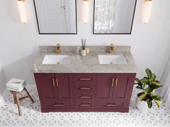 Boston 60 in. W x 22 in. D Double Sink Bathroom Vanity - photo 32