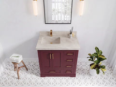 Boston 36 in. W x 22 in. D Left Offset Sink Bathroom Vanity - photo 32