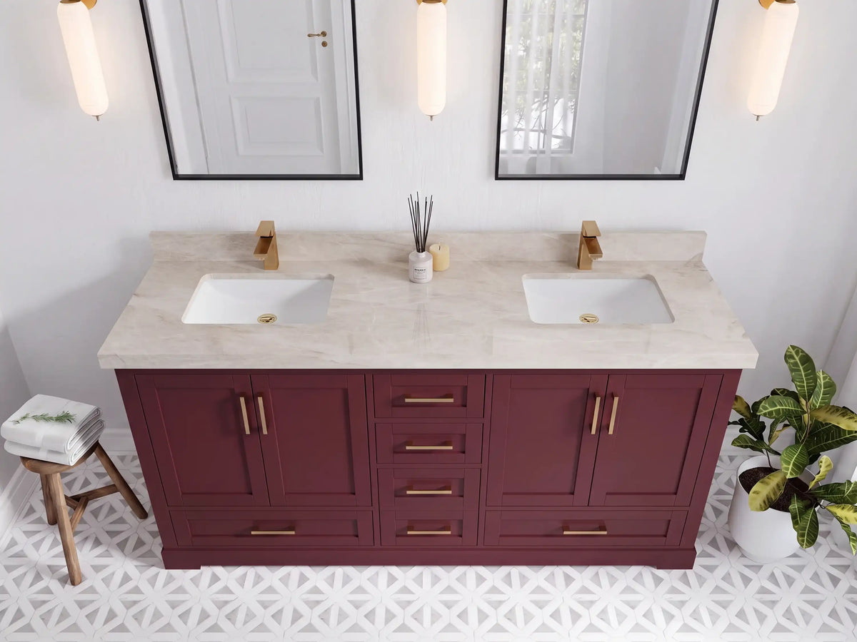 Boston 72 in. W x 22 in. D Double Sink Bathroom Vanity