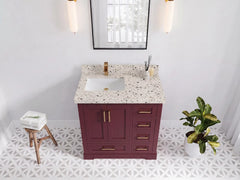 Boston 36 in. W x 22 in. D Left Offset Sink Bathroom Vanity - photo 34