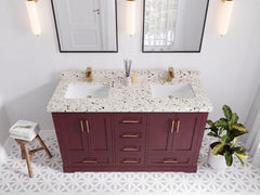 Boston 60 in. W x 22 in. D Double Sink Bathroom Vanity - photo 34