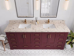 Boston 84 in. W x 22 in. D Double Sink Bathroom Vanity - photo 36