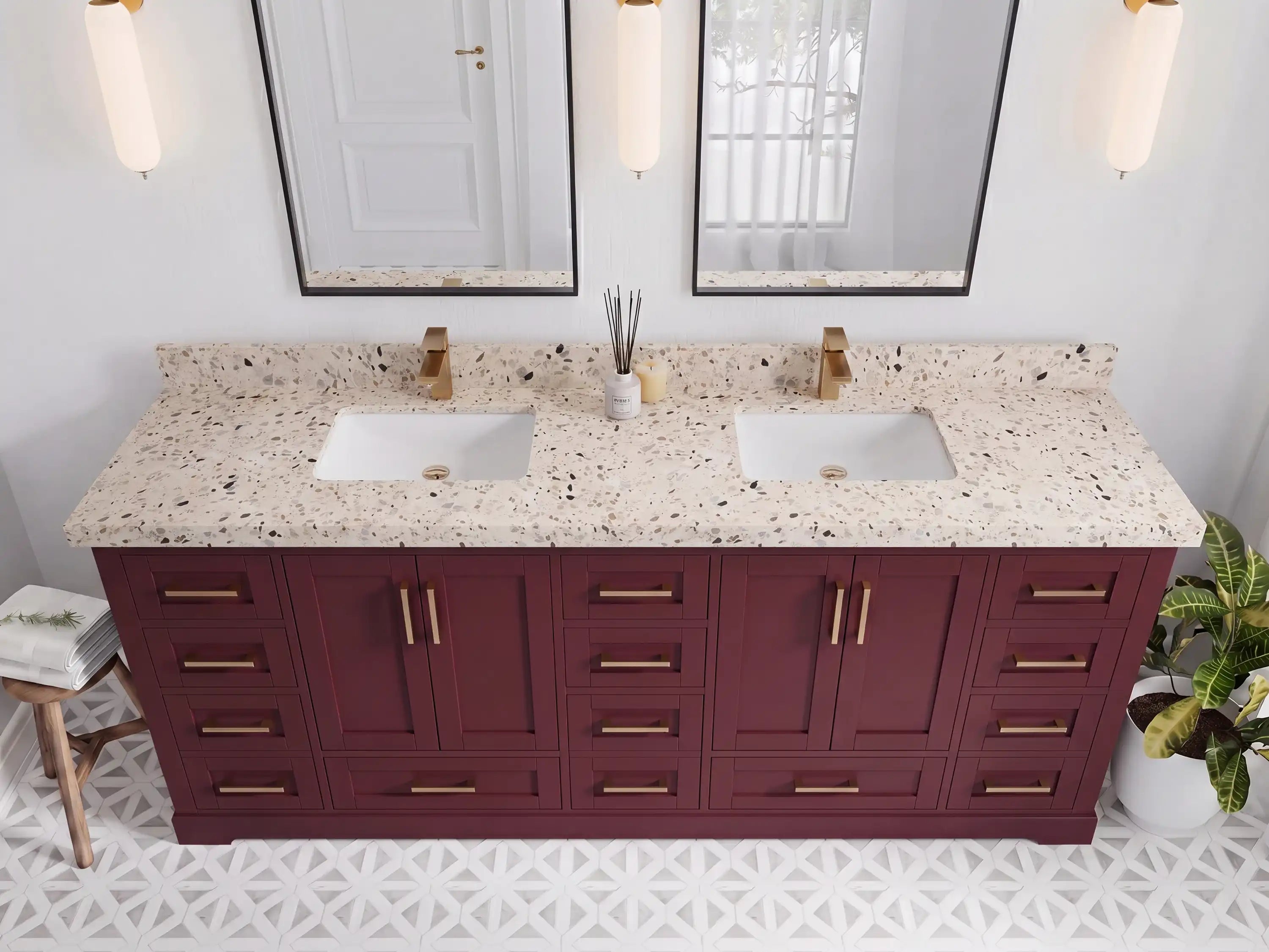 Boston 84 in. W x 22 in. D Double Sink Bathroom Vanity