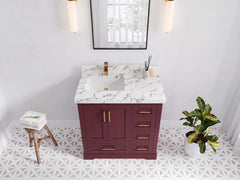 Boston 36 in. W x 22 in. D Left Offset Sink Bathroom Vanity - photo 20