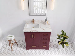 Boston 36 in. W x 22 in. D Left Offset Sink Bathroom Vanity - photo 21