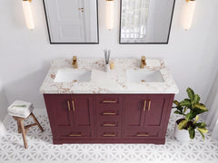 Boston 60 in. W x 22 in. D Double Sink Bathroom Vanity - photo 20