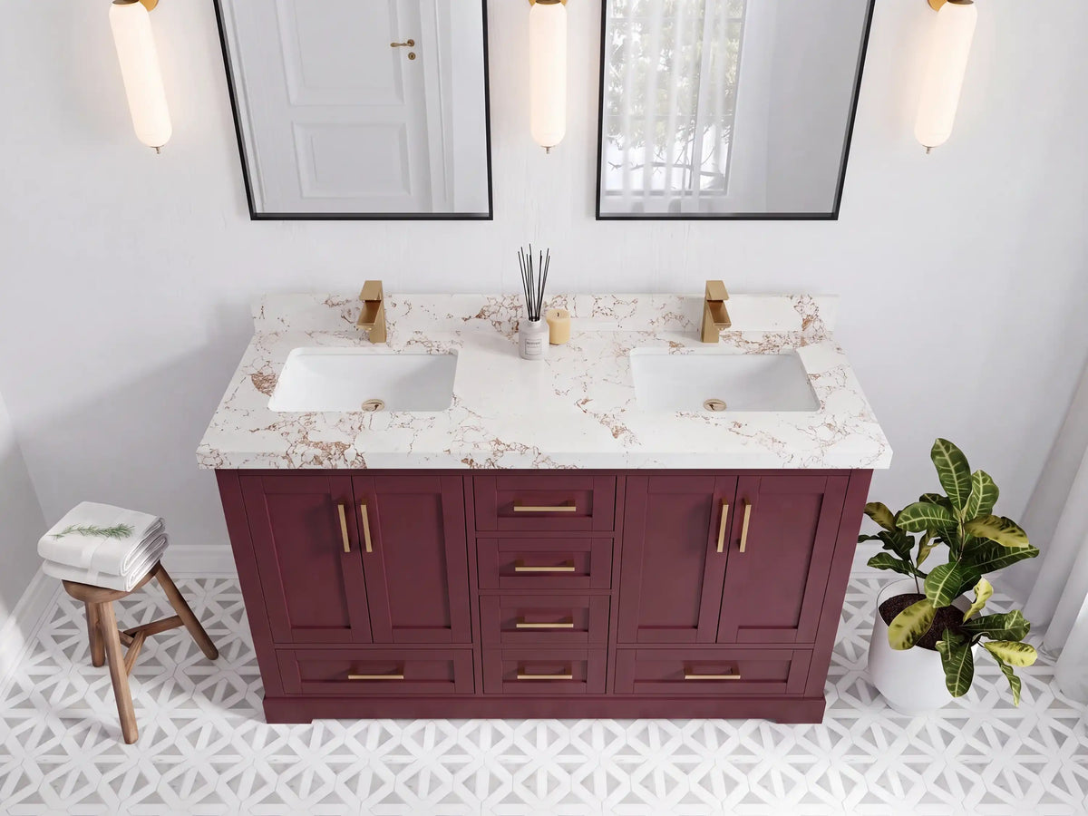 Boston 60 in. W x 22 in. D Double Sink Bathroom Vanity