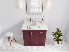 Boston 36 in. W x 22 in. D Left Offset Sink Bathroom Vanity - photo 22