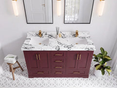Boston 60 in. W x 22 in. D Double Sink Bathroom Vanity - photo 21