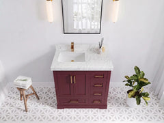 Boston 36 in. W x 22 in. D Left Offset Sink Bathroom Vanity - photo 23