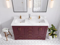Boston 60 in. W x 22 in. D Double Sink Bathroom Vanity - photo 23