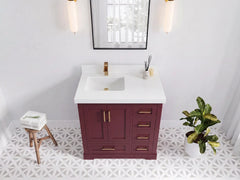 Boston 36 in. W x 22 in. D Left Offset Sink Bathroom Vanity - photo 4