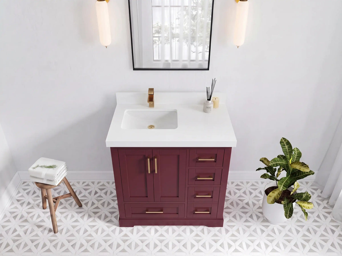 Boston 36 in. W x 22 in. D Left Offset Sink Bathroom Vanity