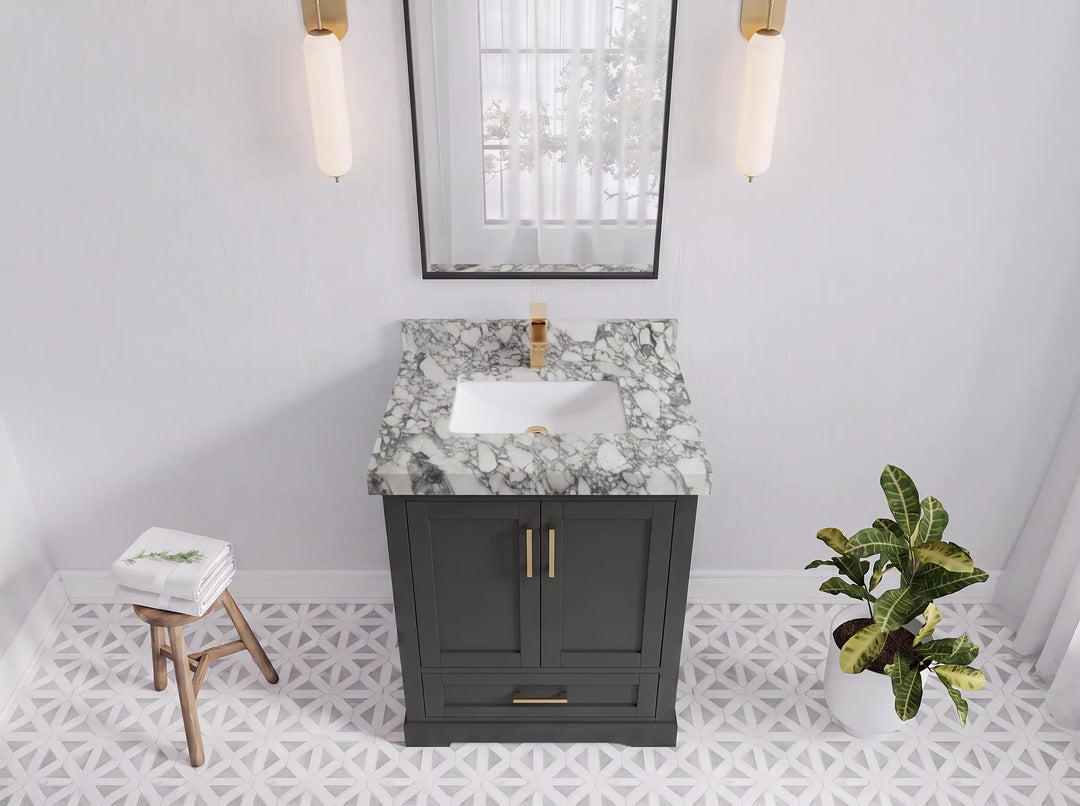 Boston 30 in. W x 22 in. D Single Sink Bathroom Vanity | 
              
                Black Top
                
                  
             - BST_BLT_WHQZ_30 - photo №5