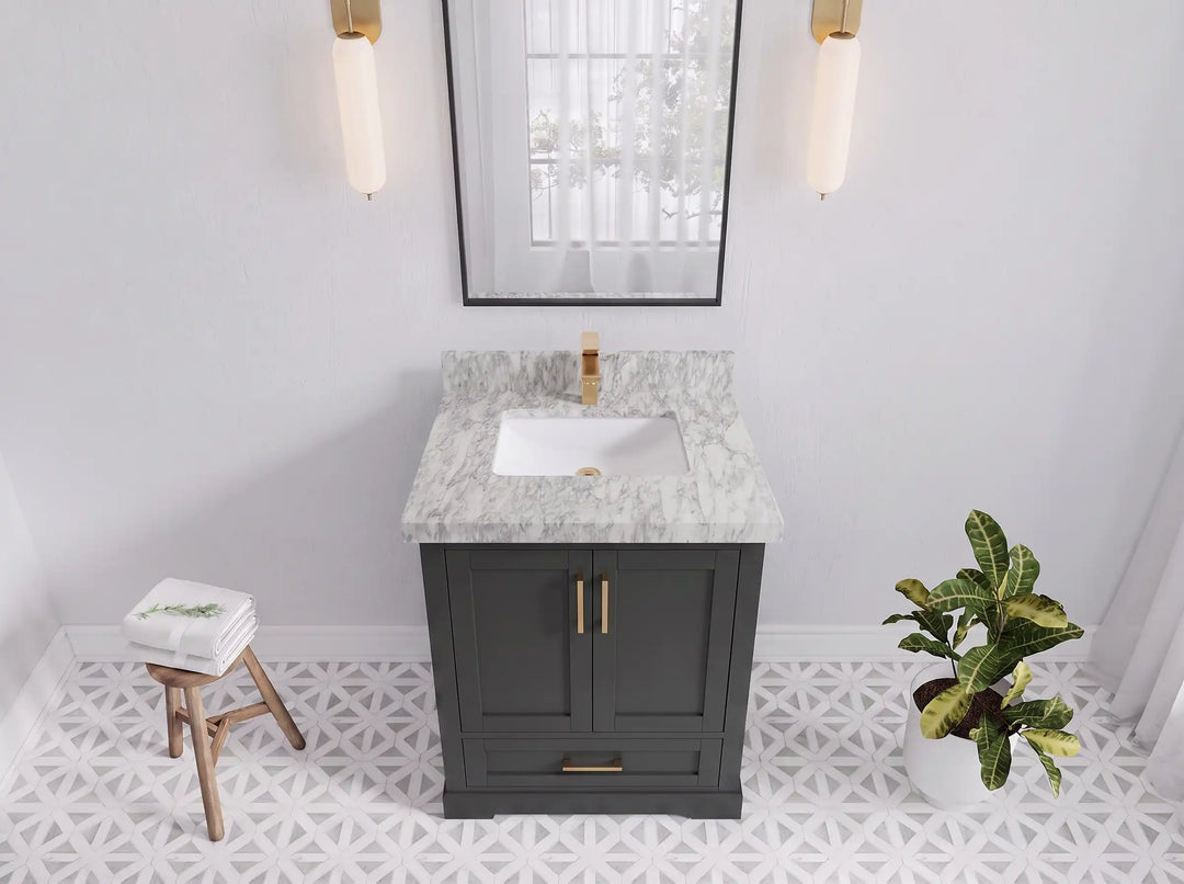 Boston 30 in. W x 22 in. D Single Sink Bathroom Vanity | 
              
                Black Top
                
                  
             - BST_BLT_WHQZ_30 - photo №10
