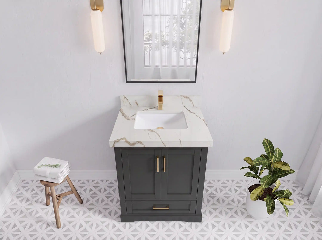 Boston 30 in. W x 22 in. D Single Sink Bathroom Vanity | 
              
                Black Top
                
                  
             - BST_BLT_WHQZ_30 - photo №6
