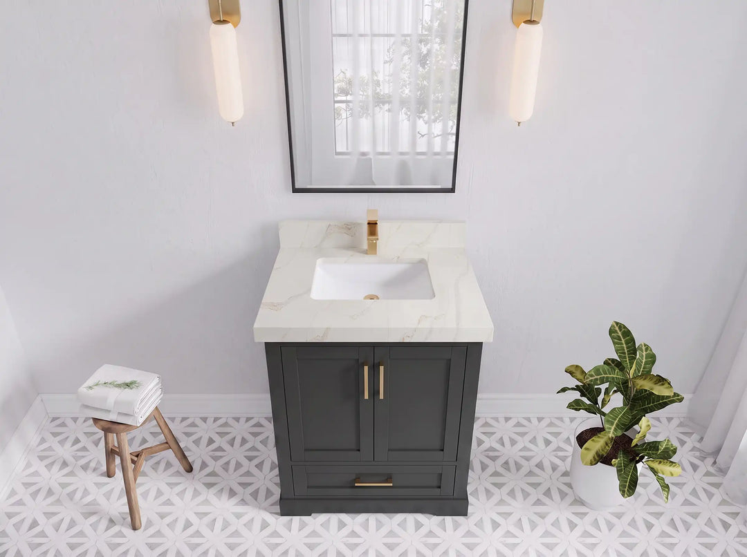 Boston 30 in. W x 22 in. D Single Sink Bathroom Vanity | 
              
                Black Top
                
                  
             - BST_BLT_WHQZ_30 - photo №9