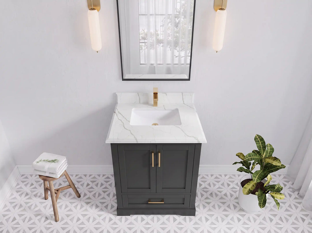 Boston 30 in. W x 22 in. D Single Sink Bathroom Vanity | 
              
                Black Top
                
                  
             - BST_BLT_WHQZ_30 - photo №25