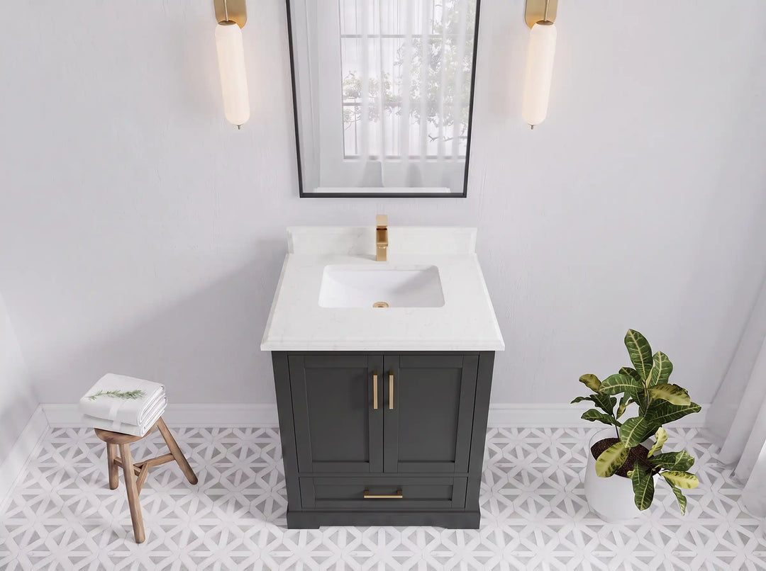 Boston 30 in. W x 22 in. D Single Sink Bathroom Vanity | 
              
                Black Top
                
                  
             - BST_BLT_WHQZ_30 - photo №30