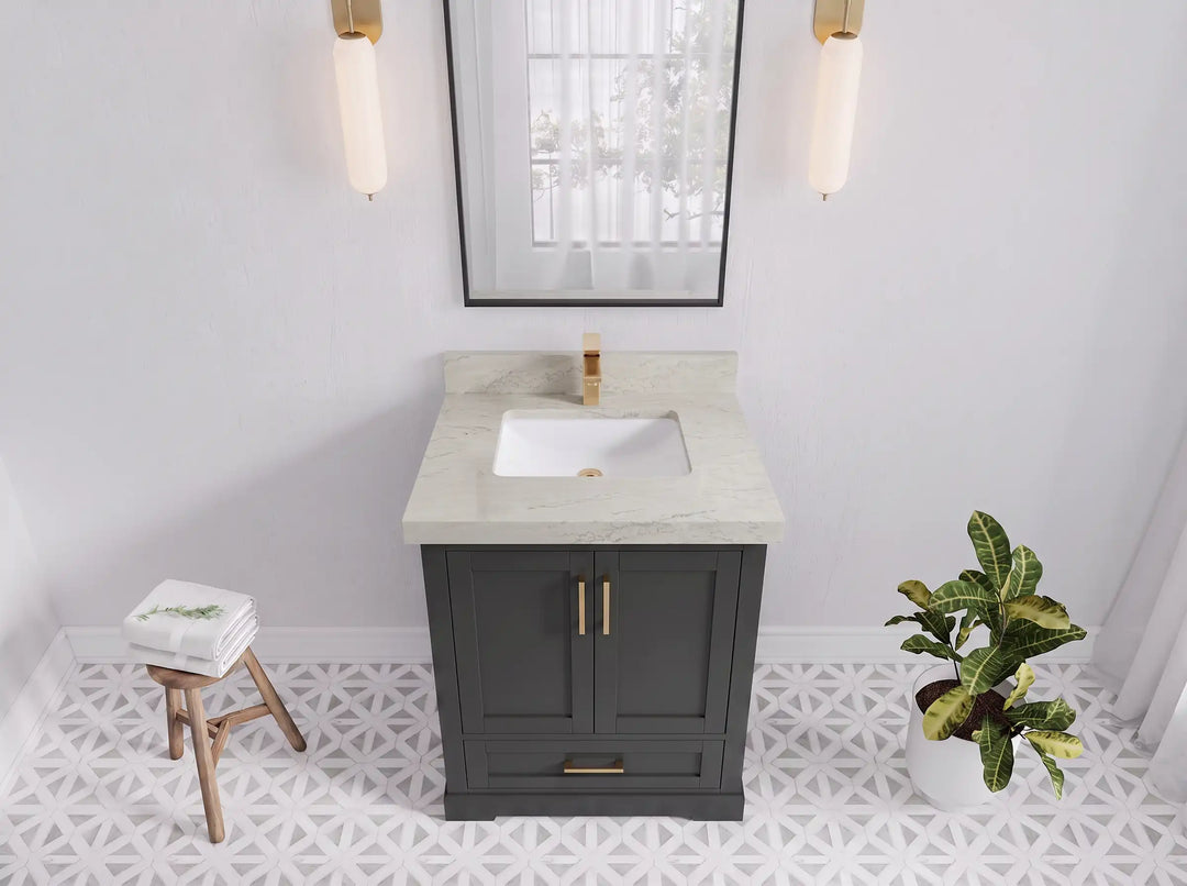 Boston 30 in. W x 22 in. D Single Sink Bathroom Vanity | 
              
                Black Top
                
                  
             - BST_BLT_WHQZ_30 - photo №15