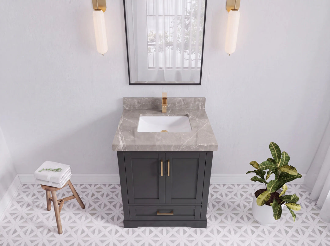 Boston 30 in. W x 22 in. D Single Sink Bathroom Vanity | 
              
                Black Top
                
                  
             - BST_BLT_WHQZ_30 - photo №17