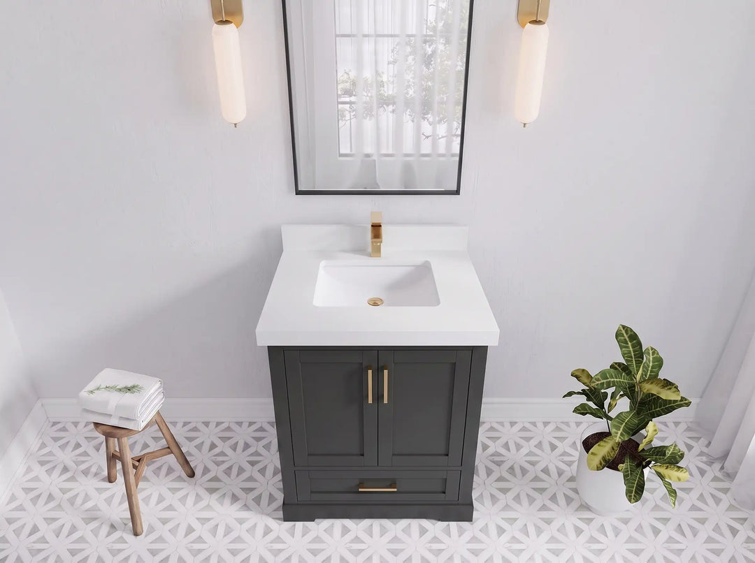 Boston 30 in. W x 22 in. D Single Sink Bathroom Vanity | 
              
                Black Top
                
                  
             - BST_BLT_WHQZ_30 - photo №4