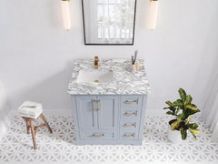 Boston 36 in. W x 22 in. D Left Offset Sink Bathroom Vanity - photo 28