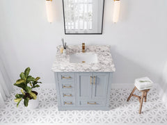 Boston 36 in. W x 22 in. D Right Offset Sink Bathroom Vanity - photo 29