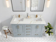 Boston 60 in. W x 22 in. D Double Sink Bathroom Vanity - photo 6