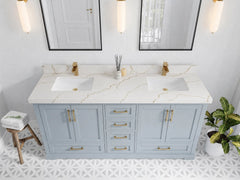 Boston 72 in. W x 22 in. D Double Sink Bathroom Vanity - photo 6