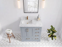 Boston 36 in. W x 22 in. D Left Offset Sink Bathroom Vanity - photo 6