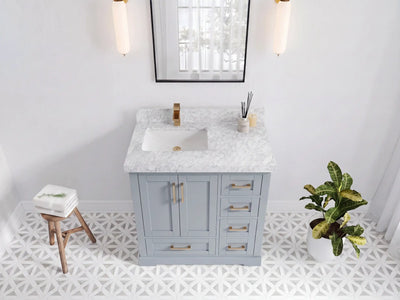 Boston 36 in. W x 22 in. D Left Offset Sink Bathroom Vanity