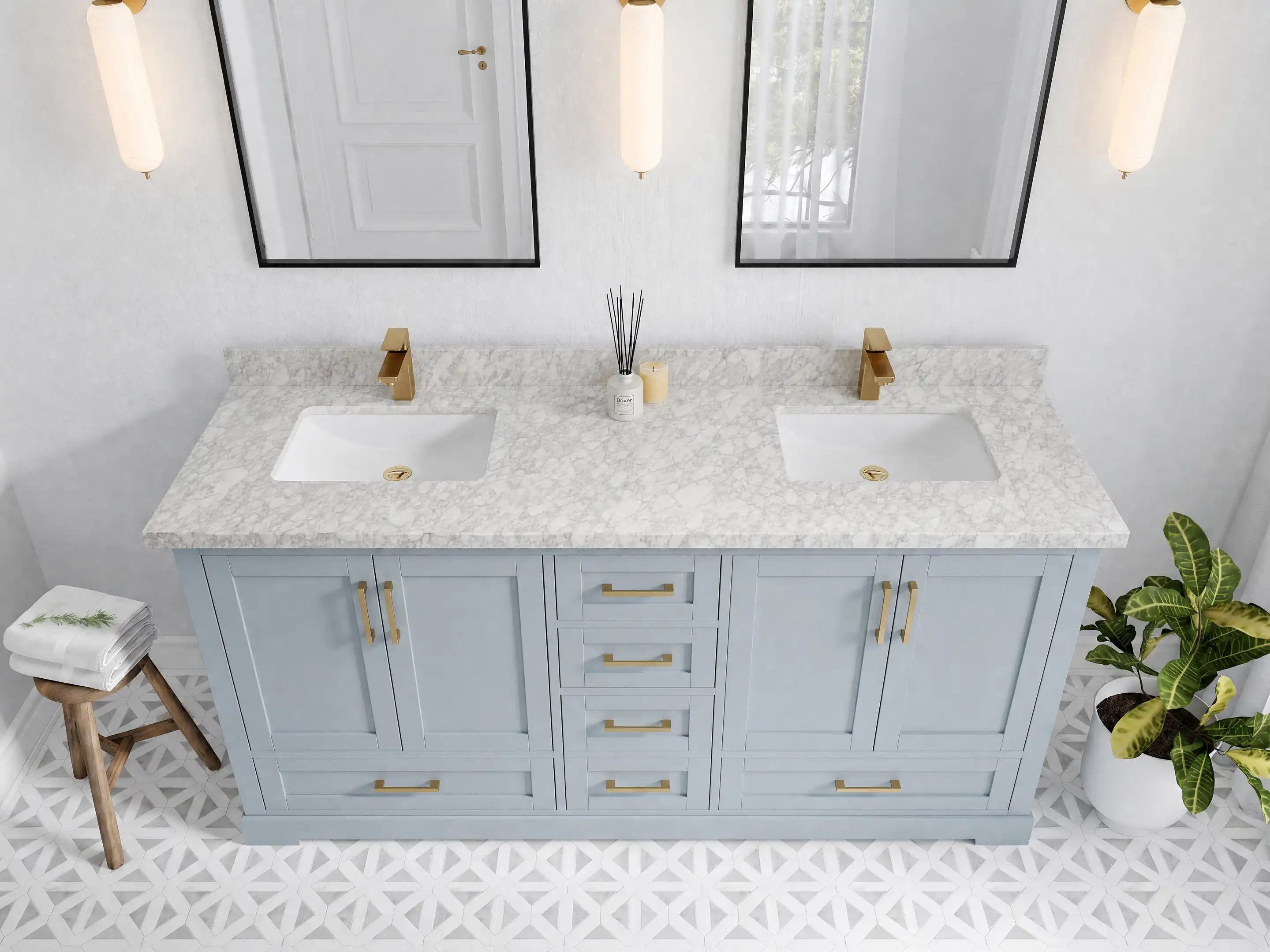 Boston 72 in. W x 22 in. D Double Sink Bathroom Vanity