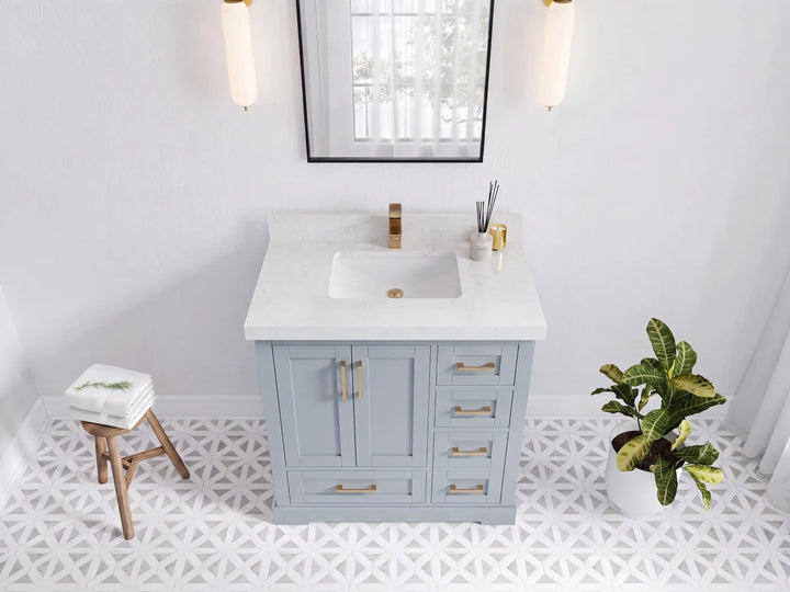 Boston 36 in. W x 22 in. D Center Sink Bathroom Vanity - photo 9