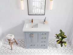 Boston 36 in. W x 22 in. D Left Offset Sink Bathroom Vanity - photo 7