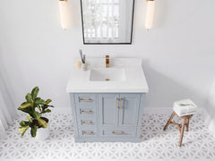 Boston 36 in. W x 22 in. D Right Offset Sink Bathroom Vanity - photo 8