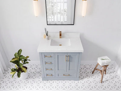 Boston 36 in. W x 22 in. D Right Offset Sink Bathroom Vanity