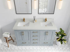 Boston 60 in. W x 22 in. D Double Sink Bathroom Vanity - photo 8